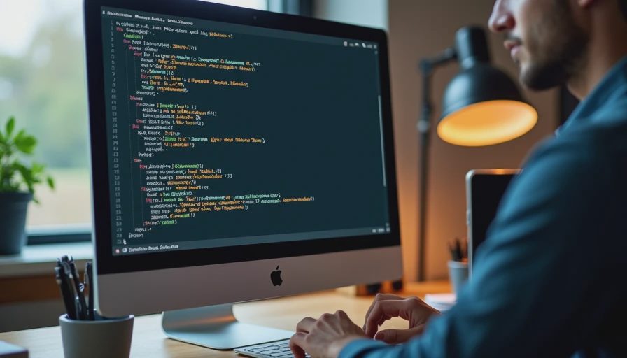 An engineer typing a repeatable Python CLI command with arguments into a terminal window.
